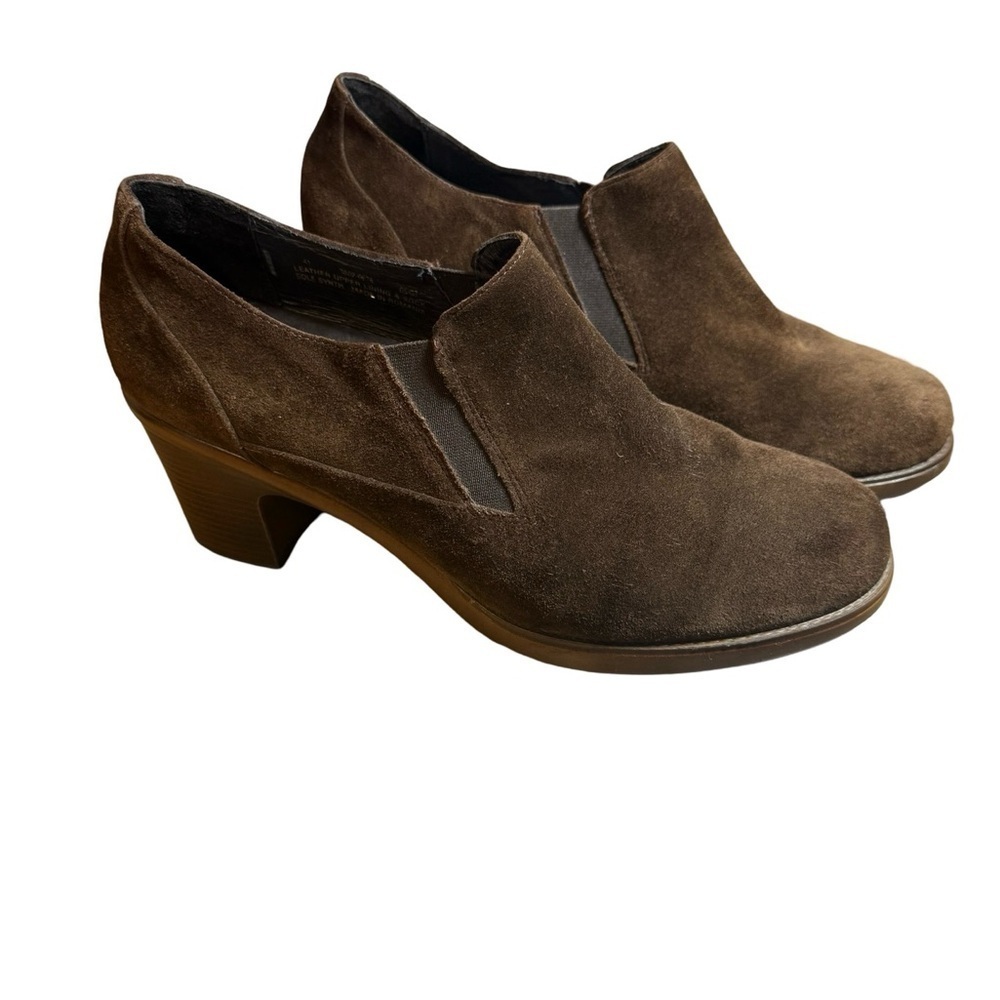 Dansko Brown Suede Slip-On Heeled Booties Size 41 (US 10.5-11), Great Condition